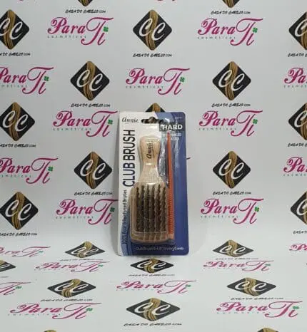 Annie Club Brush Annie #2111 ( Annie Hard Mini Wooden Club Boar Bristle Brush With Comb ) - Image 1