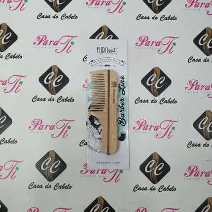 Pente Madeira com Cabo10cm Barba Barber Line Eurostil - Image 2