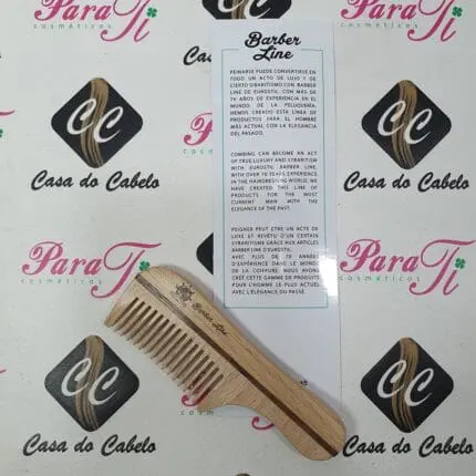 Pente Madeira com Cabo10cm Barba Barber Line Eurostil - Image 3