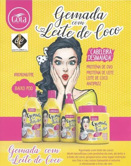 Máscara Gemada Com Leite de Côco 700ml Gota Dourada - Image 4