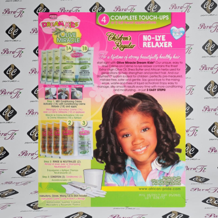 Olive Miracle Anti-Breakage No-Lye Creme Relaxer System African Pride Dream Kids (4aplic) - Image 3