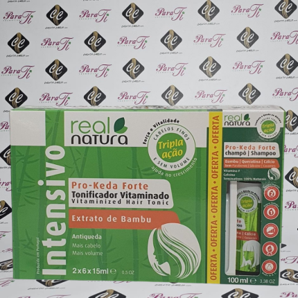 Pro-Keda Forte Tonificador Vitaminado Real Natura (12 x 15ml) - Oferta 1 shampoo 100ml - Image 1