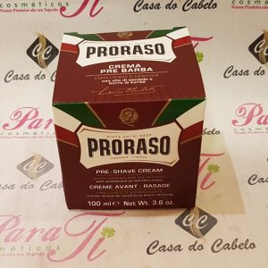 Creme Pré-Barbear Emoliente (Vermelho) 100ml Proraso (Pre-Shave Cream Proraso)