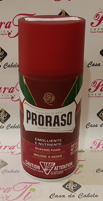 Espuma de Barbear Suavizante e Nutritiva (Castanho) 300ml Proraso (Shaving Foam Proraso)