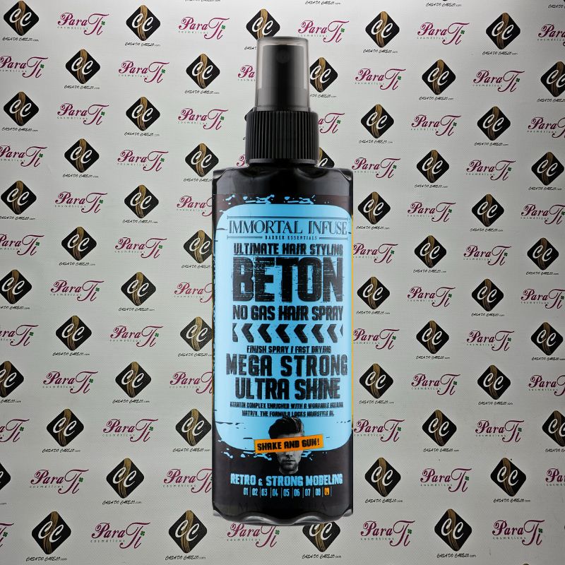 IMMORTAL_INFUSE_LACAS SEM GAS_AZUL Immortal Infuse Beton Hair No Gas Spray Ultra Shine 200ml - Image 1