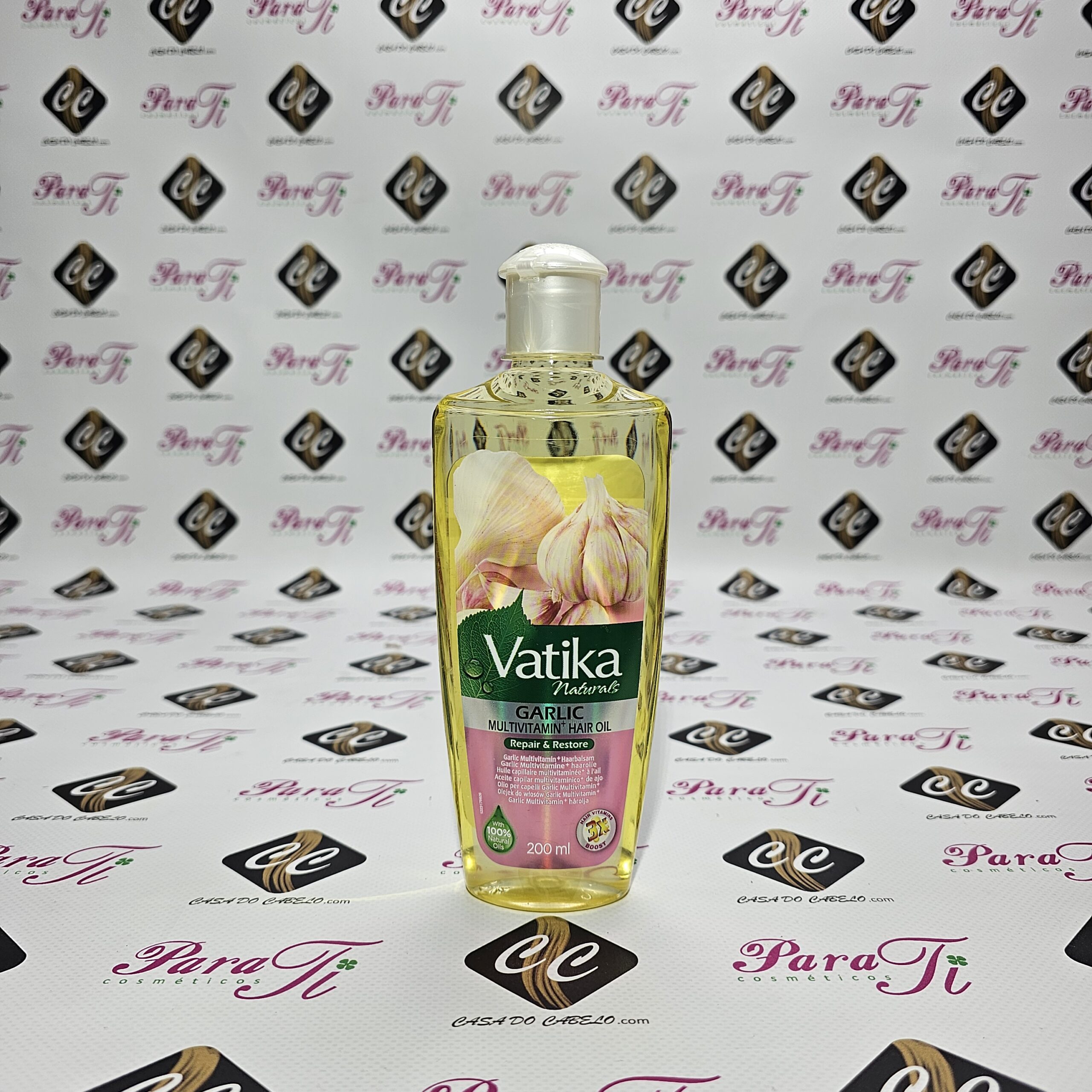 VATICA_OLEOS_ALHO_200 Vatika Naturals Garlic Enriched Hair Oil 200ml (Óleo de Alho) - Image 1