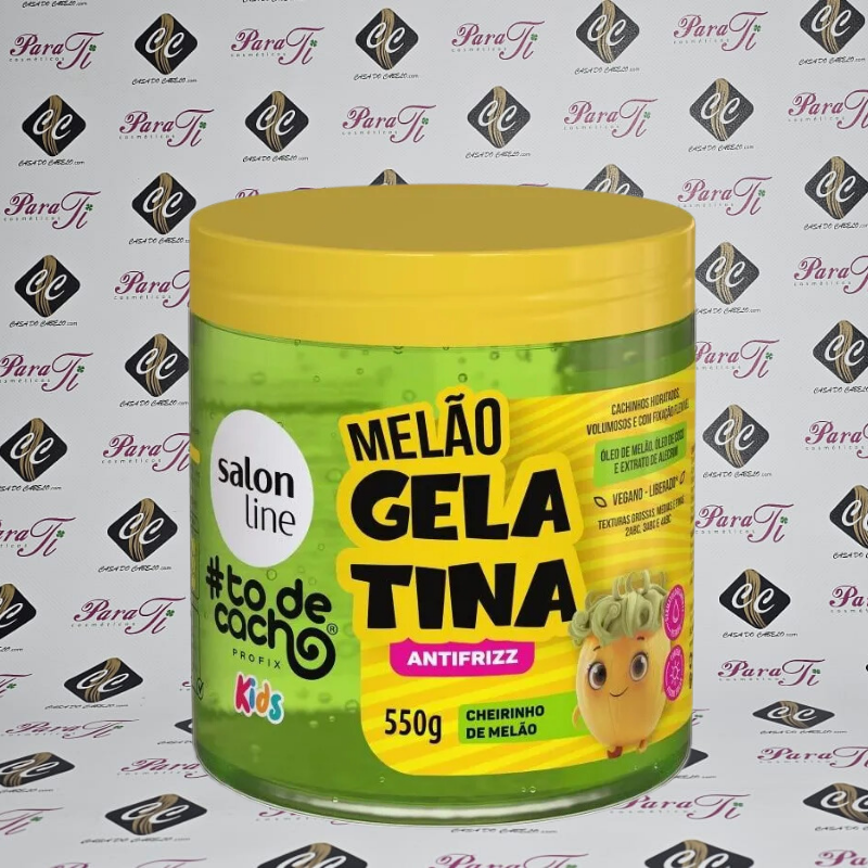 SALON LINE_KIDS_GELATINA_FRUTAS_500_MELAO Gelatina Infantil Ativadora Melão To de Cachos Salon Line 550gr - Image 1