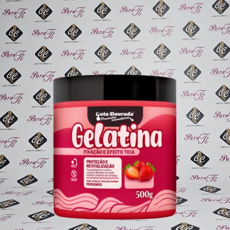 GOTA DOURADA_GELATINAS_500GR_MORANGO Gelatina Gota Dourada Morango 500gr - Image 1